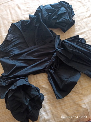Women's wrap shirt with belt new, black, 100% cotton