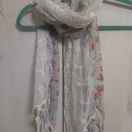 Alexi Andriotti summer scarf cotton lace like new, multicolor
