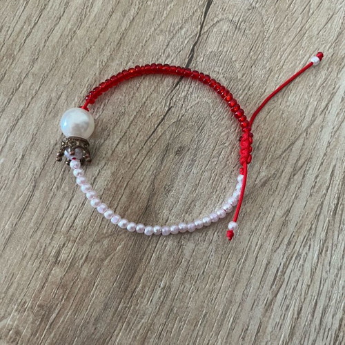 Handmade Martaki with Crown like new, white and red