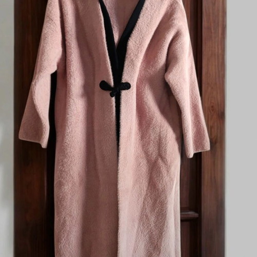 Elena Makri Mykonos 100% Mohair Wool Coat like new, limited edition, pink, size S–M
