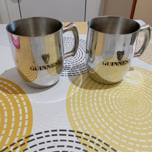 Guinness collectible mug set of 2 used, pewter alloy