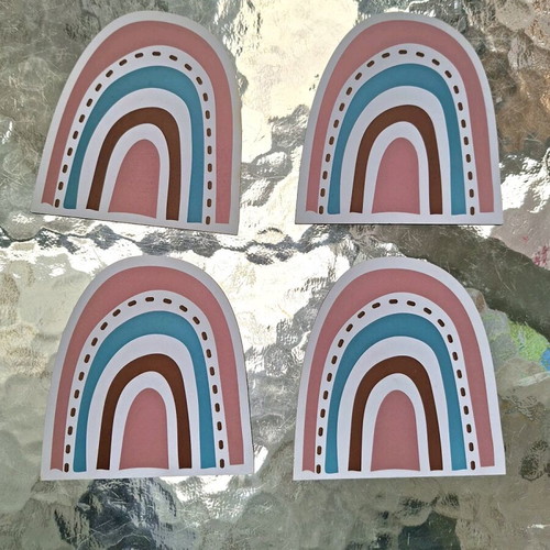 Wooden rainbow decorative set of 4 like new with magnets