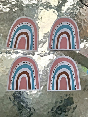 Wooden rainbow decorative set of 4 like new with magnets