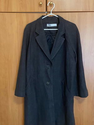 Zara long jacket new, gray, size large