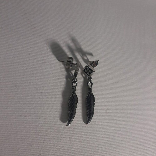 Earrings like new, stainless steel, silver color