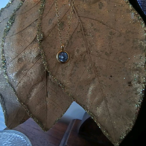Pendant faux gold with iridescent rhinestones, new, NORA'S