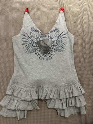 Danoff Backless Top like new, adjustable straps, grey