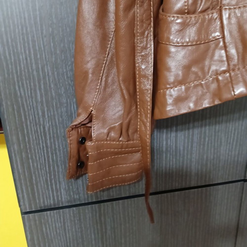 Vero Moda leather jacket like new, brown, with buttons and belt