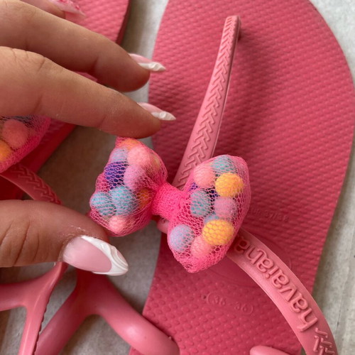 Havaianas flip flops like new, pink multicolor, sizes 35-36