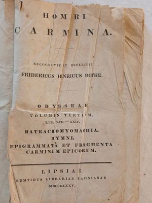 Βιβλίο Οδύσσεια 1830 μεταχειρισμένο, δίγλωσσο ελληνικά λατινικά