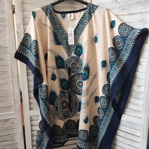 Rima Beachwear short caftan 150cm, blue turquoise