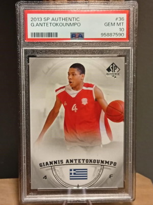 2013-14 SP Authentic Giannis Antetokounmpo RC PSA 10 card like new #36