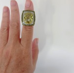 Statement silver 925 ring with citrine, new