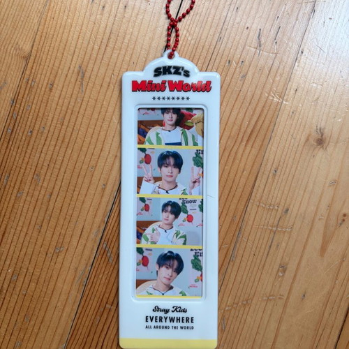 Stray Kids Lee Know Mini World keychain with 4-cut photocard