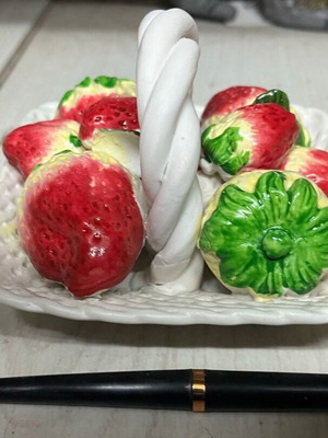 Small decorative basket with strawberries