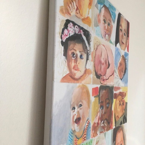 Painting "Tender Age" new, acrylic on canvas 60x70cm