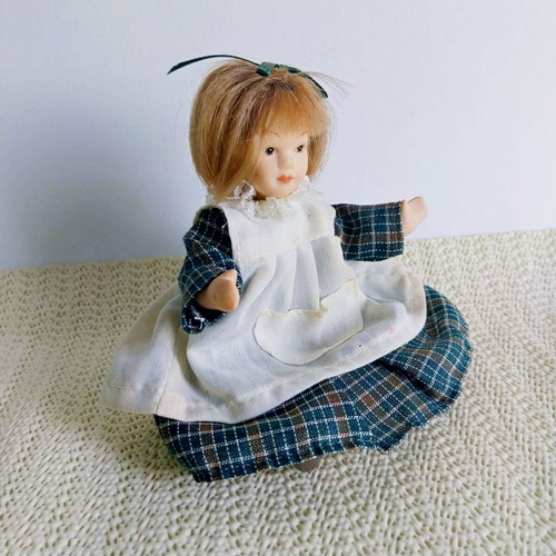 Vintage Small French Doll with Ceramic Body like new