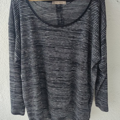 Pink Woman women's blouse size L, like new, black