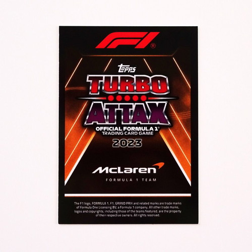 Topps F1 Turbo Attax 2023 Formula 1 Lando Norris Quartz Limited Edition LE-32Q like new