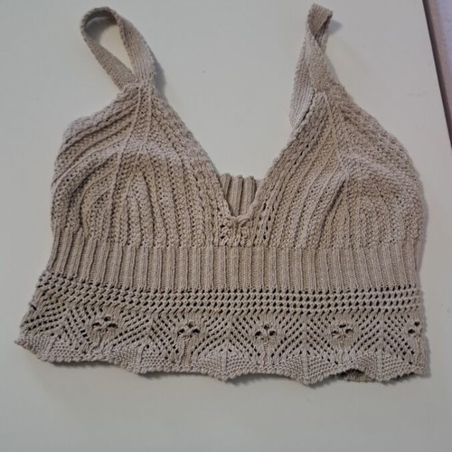 Handmade beige knitted top like new, size small