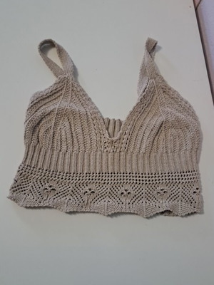 Handmade beige knitted top like new, size small