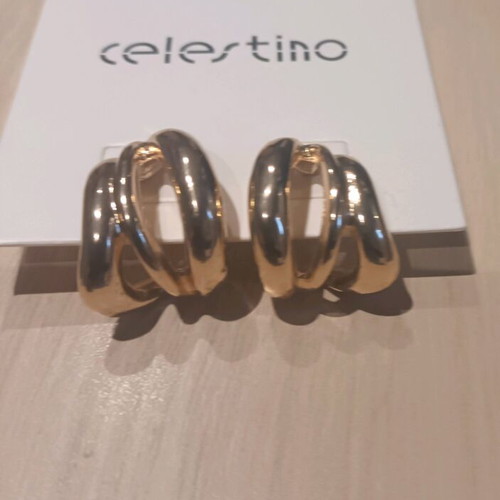 Celestino triple gold hoop earrings new