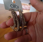Alibi stainless steel waterfall style drop earrings with crystals