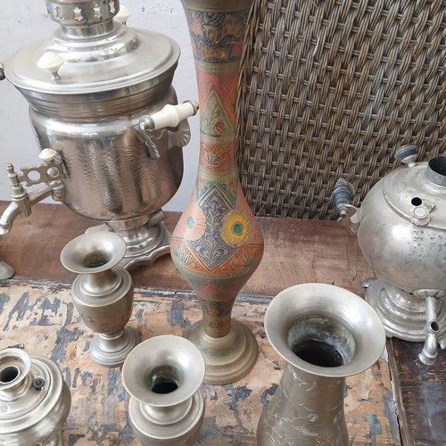 Vintage metal utensils like new, samovars, jugs and vases
