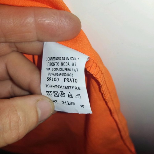 Women's dress new orange with belt and front slit