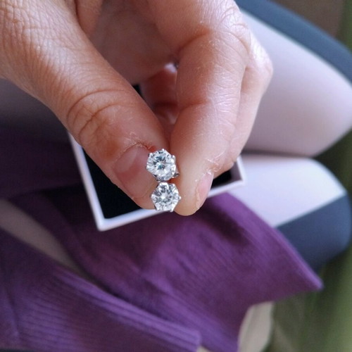 Moissanite silver earrings 0.5 carats new