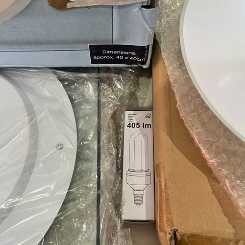 Livarno Lux ceiling and wall light with glass dome 43x43x14 new in box