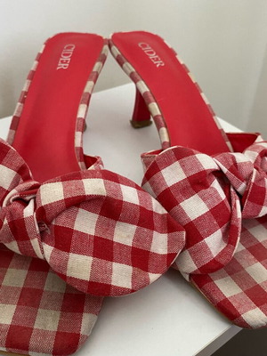 Cider heels used, size 38, white and red