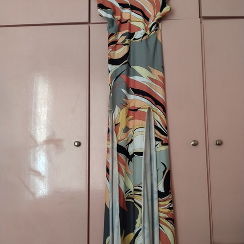 Maxi printed dress Marlen like new with cutouts and geometric pattern