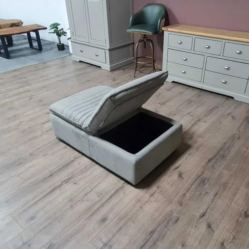 Large gray fabric stool with storage function new