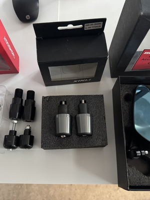 Handlebar weight set, mirrors and mirror caps for motorcycle