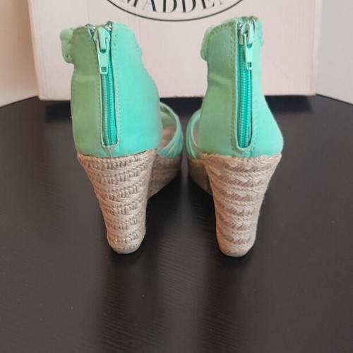 Steve Madden women's platform espadrilles used, turquoise, size 38.5