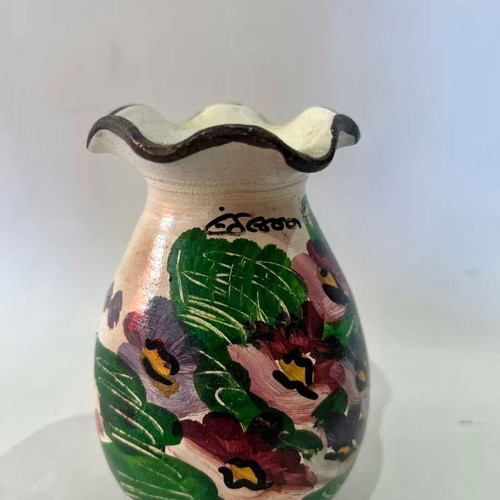 Decorative clay vase used hand-painted from Edessa 12x7