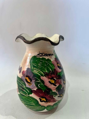 Decorative clay vase used hand-painted from Edessa 12x7