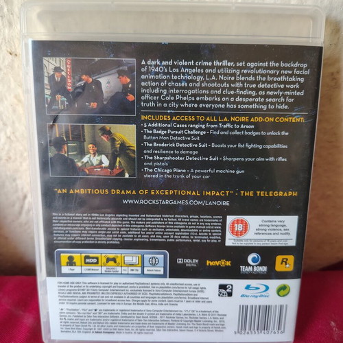 L.A. Noire PS3 game complete edition