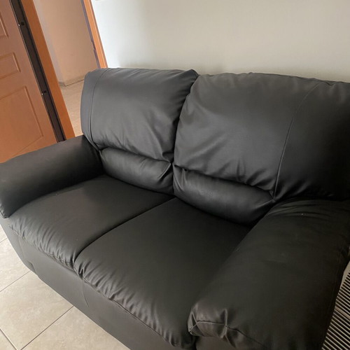 SATO leather two-seater sofa