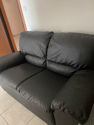 SATO leather two-seater sofa