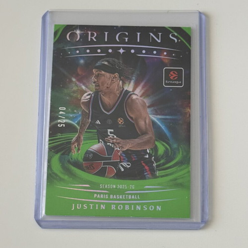 2025-26 Origins Euroleague Justin Robinson Base Set Green Prizm card new