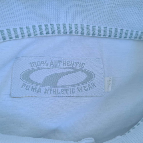 Puma Athletic Wear men's vintage 90s Y2K cotton polo shirt XXL white