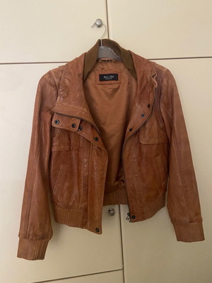Δερμάτινο τζάκετ γυναικείο μεταχειρισμένο, μπεζ, μέγεθος S