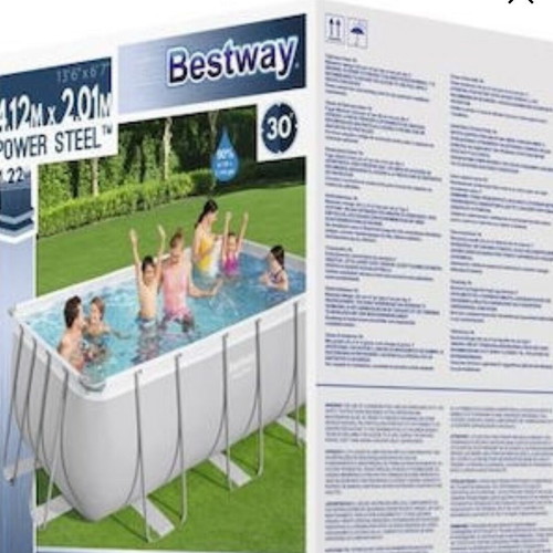 Best Way pool 4.12x2.01m like new, garden with filters and chlorine tablets