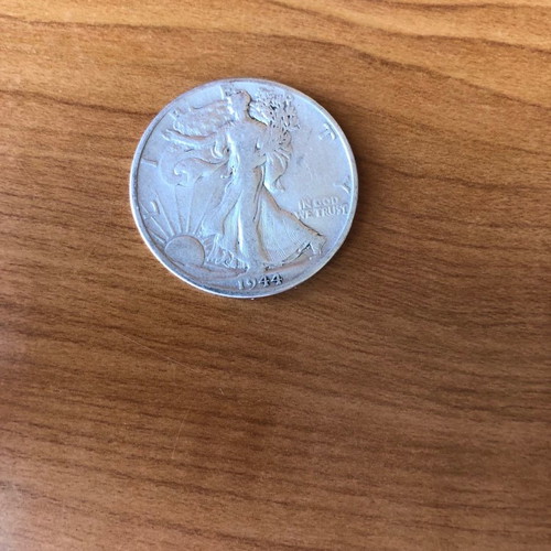 Silver half dollar coin 1944 used