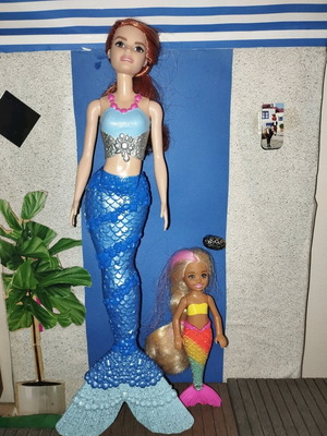 Barbie mermaids used, Barbie made to move and Chelsea