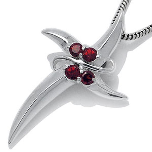 Silver 925 cross with garnet new