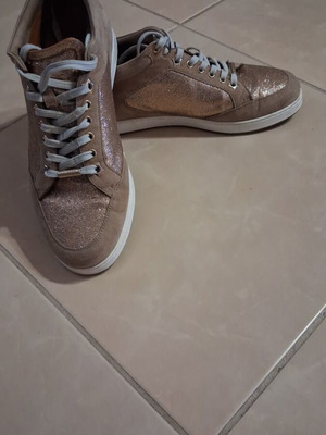 Jimmy Choo sneakers like new for narrow feet, beige and gold
