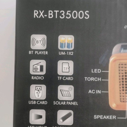 Radio USB BT new with solar panel and flashlight